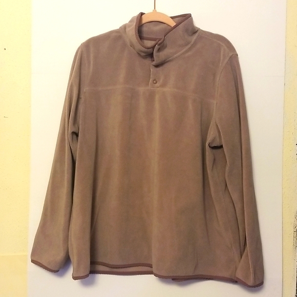 Ladies Button Snapneck Fleece Pullover. - Picture 1 of 6